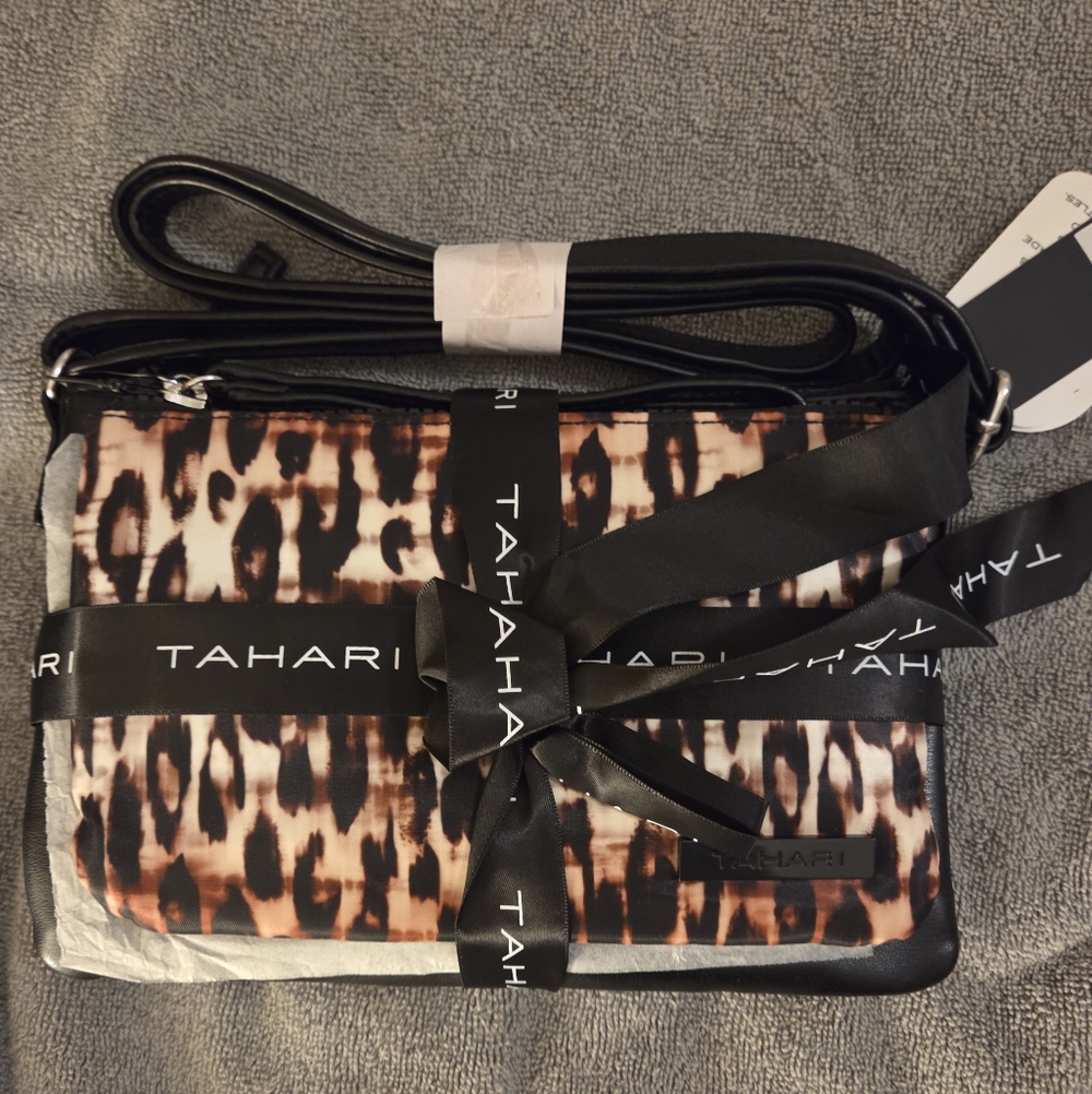 Tahari Leopard Print Crossbody Bag
